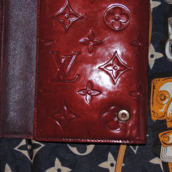 LOUIS VUITTON Walker Shoulder Bag Tri Fold Wallet Red Redyed Vernis - Picture 11 of 16